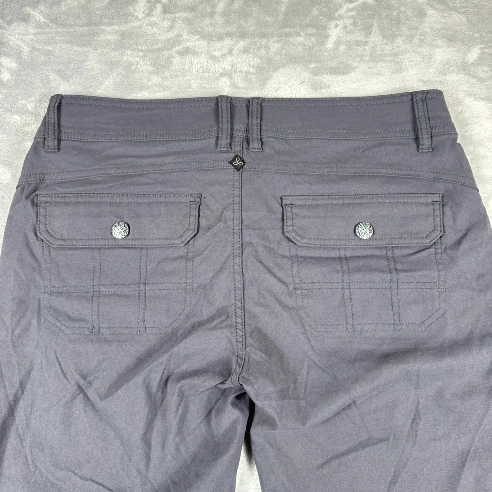 Prana Halle Hiking Pants Womens 10 Gray‎ Stretch Zion Roll Up Leg Outdoor